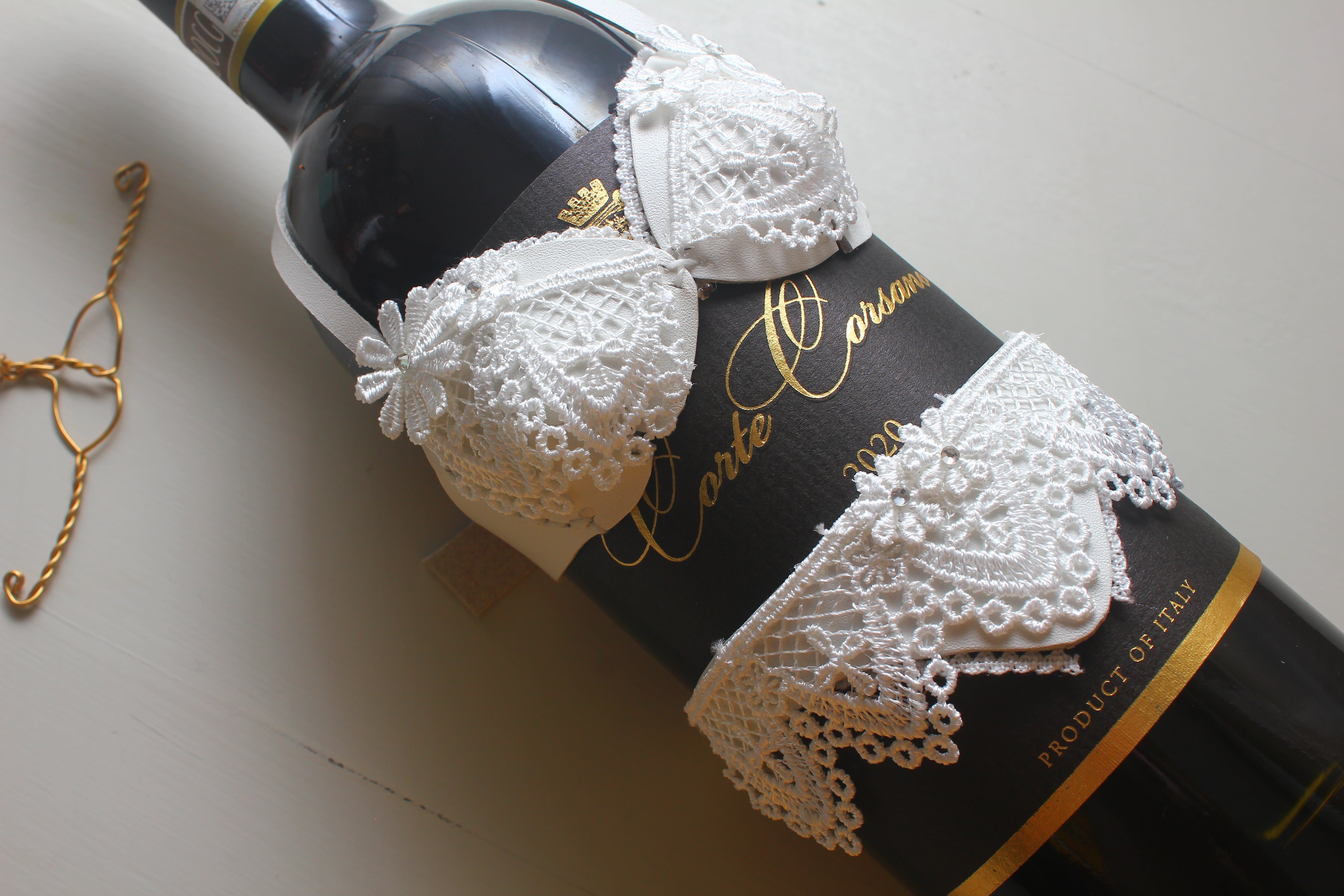 ボトル ランジェリー 白 レース 上下セット パーティグッズ セクシー