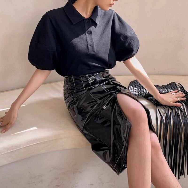 sleeve desigind polo shirts W00325