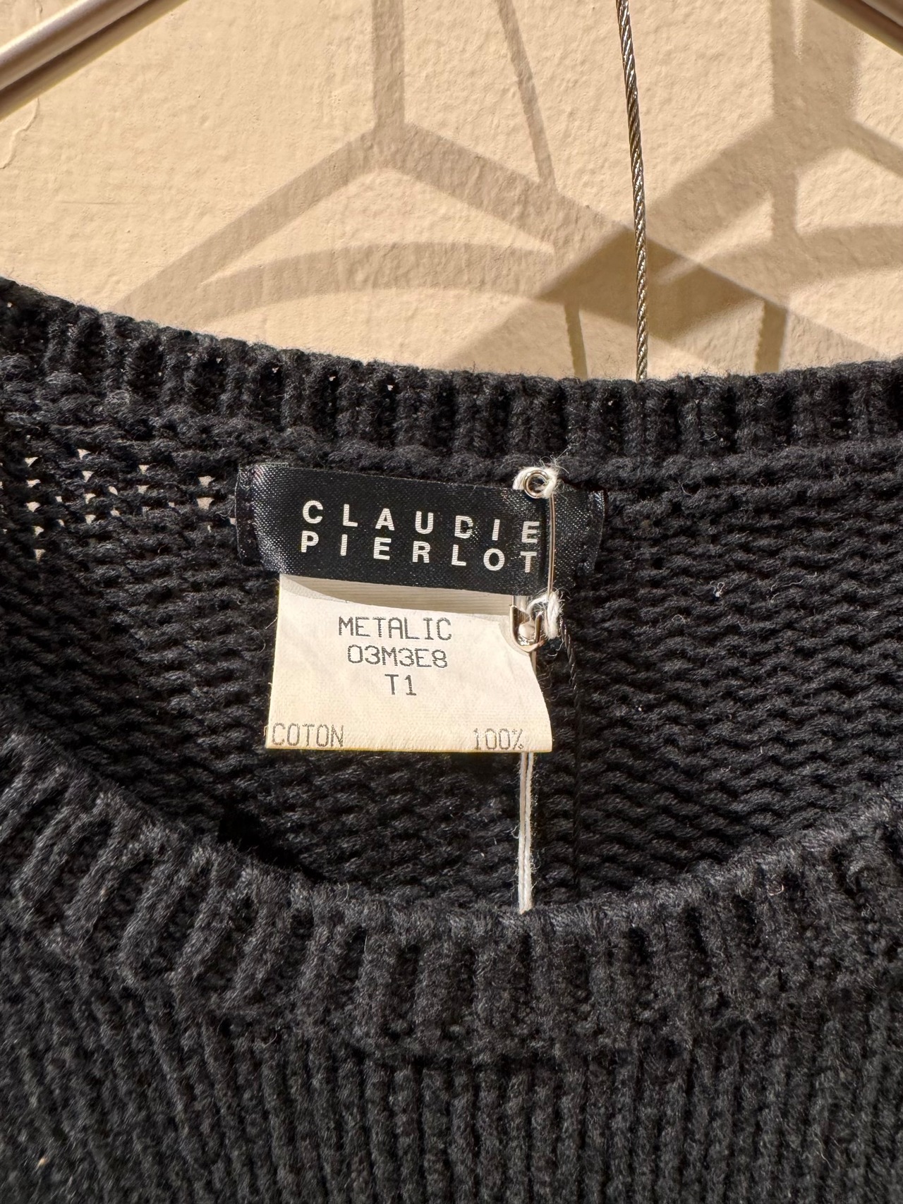 CLAUDIE PIERLOT Black Cotton Knit Sweater