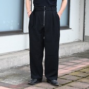 山内(ヤマウチ)、ウォッシュドウールリネンツイル・ツナギパンツ、ウールシャギー・スタンドカラーシャツジャケット