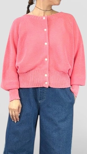 QTUME 「Yamagata Knit」 SHION和紙混 ドライタッチ 2WAYカーディガン No.612-25028 アイボリー ベージュ ピンク クチューム