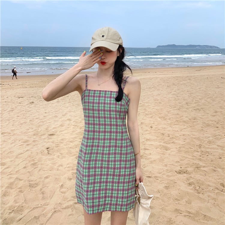 【新作】【送料無料】 カレッジスタイル夏新作スウィートスーパーフェアリーサスペンダードレス女子学生ミディアム丈優しいスタイル初恋ドレス 0270985751973