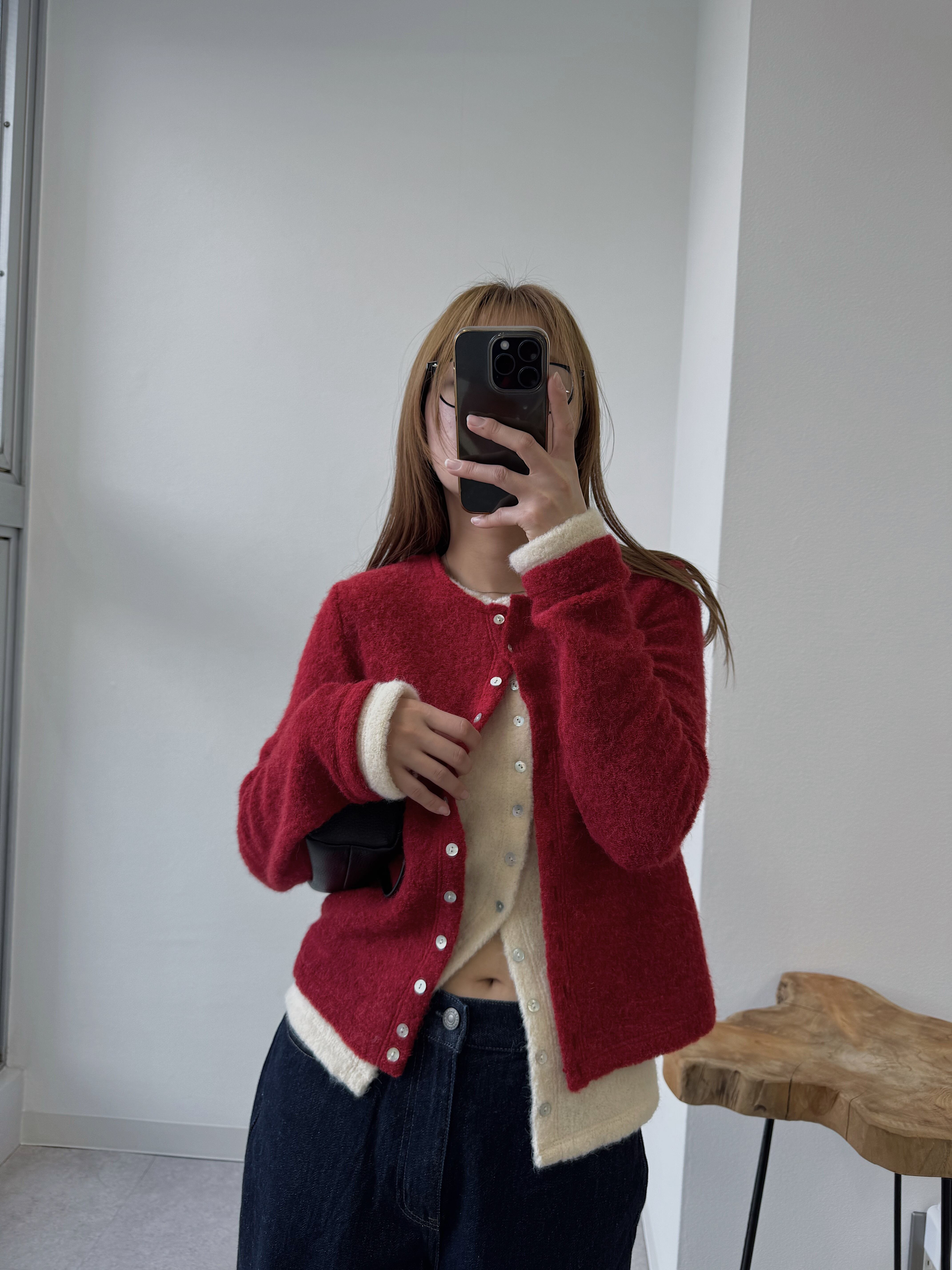 ナナナモエ　shell button layered color knit CD ナナナモエ shell button layered color knit CD - メルカリ