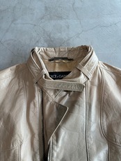 DOLCE & GABBANA, Leather Jacket Beige