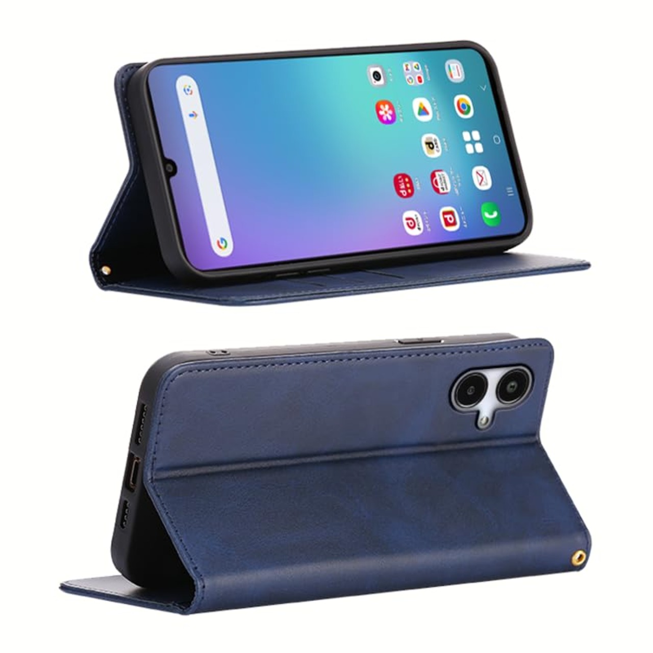 適用 Galaxy A25 5G ケース 手帳型 ギャラクシーA25 5G SC-53F SCG33 用 手帳型ケース スマホケース カバー 手帳型 PUレザー カード収納 財布型 耐衝撃 ケース マグネット スタンド機能付き 5色(Galaxy A25 5G SCG33 SC-53F 用 ケース 手帳型) (深い青)