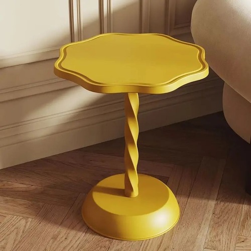 サイドテーブル　ソファエンドテーブル　丸形　コーヒーテーブル　ベッドサイドテーブル　クリエイティブ　ナイトスタンド　フラットティーテーブル　小さなエンドテーブル　リビングルーム　ベッドルーム　オフィス シンプル　ブラック　ホワイト  イエロー　直径40CM