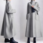 Turtleneck Wool Dress – Loose Fit, Cozy and Elegant Midi Dress (ME265)