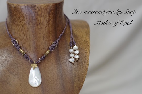 shell necklace＆pearl earringsセット販売