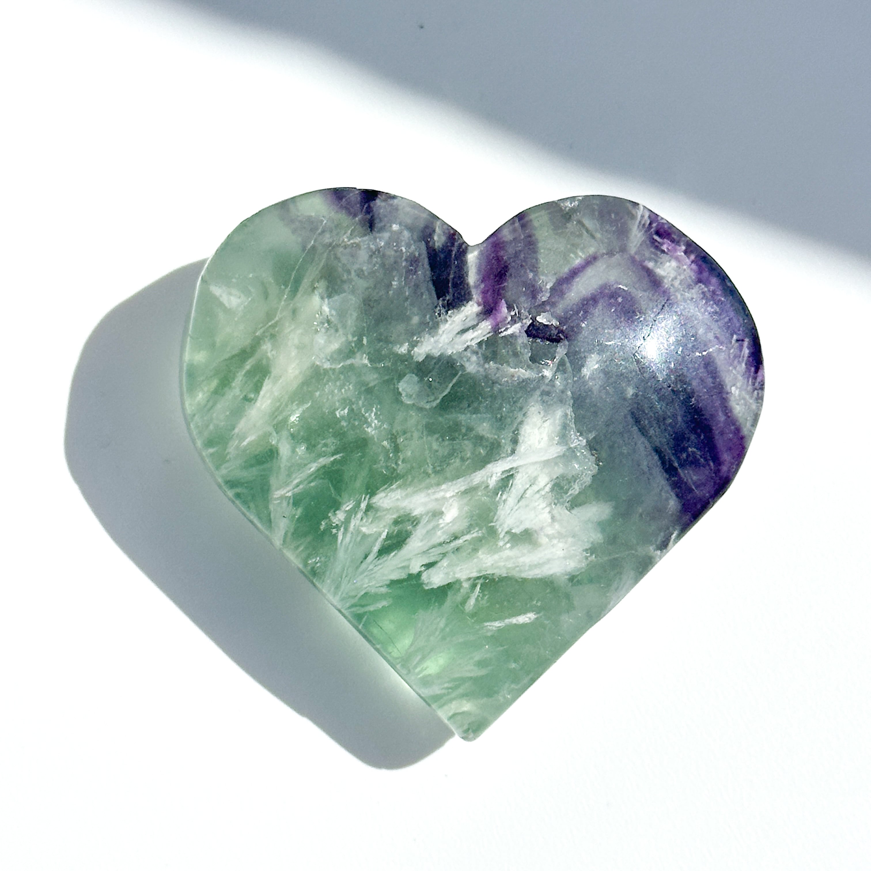 エンジェルフェザーフローライトハート 35◇ Angel Feather Fluorite ◇天然石・鉱物・パワーストーン・インテリア