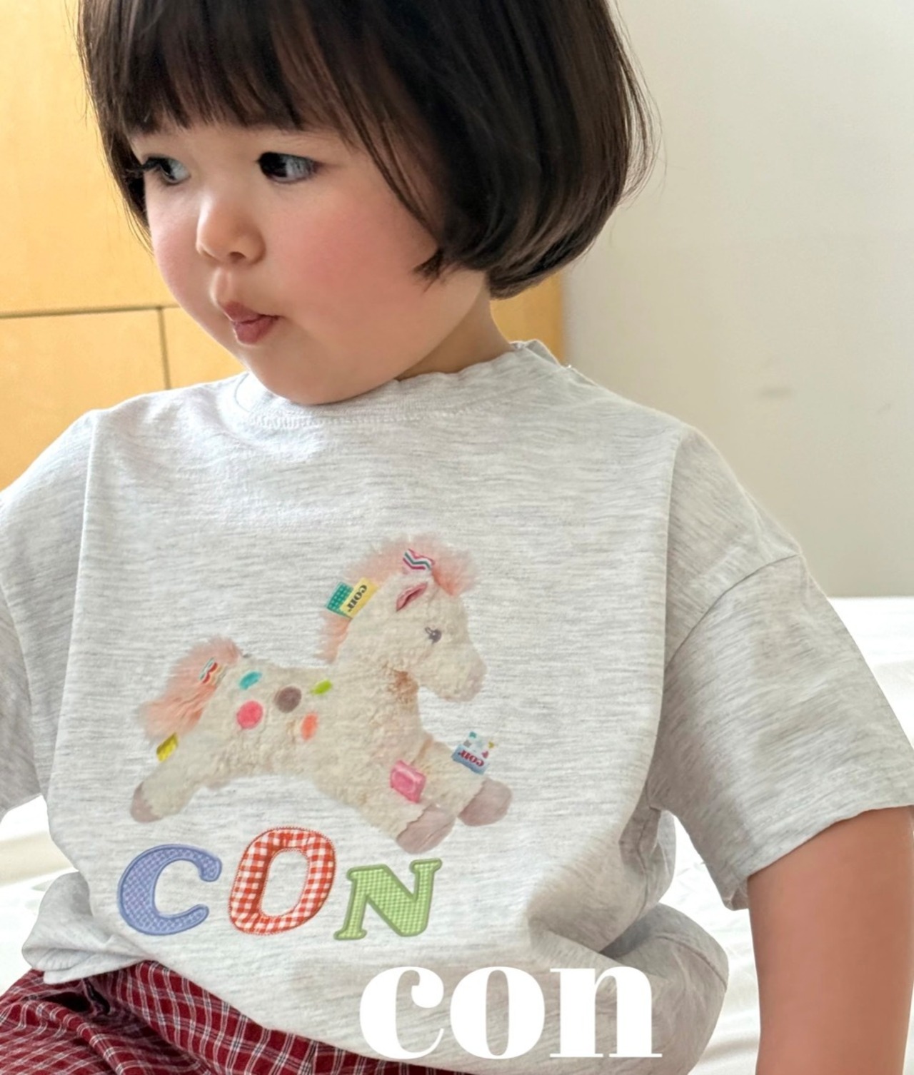 【con】ユニコーンT メランジ 70~100cm - 3