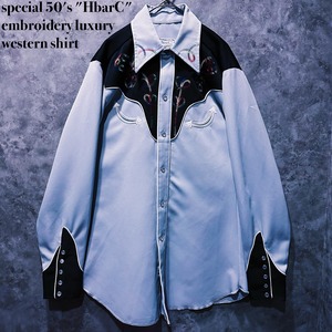 【doppio】special 50's "HbarC" embroidery luxury western shirt