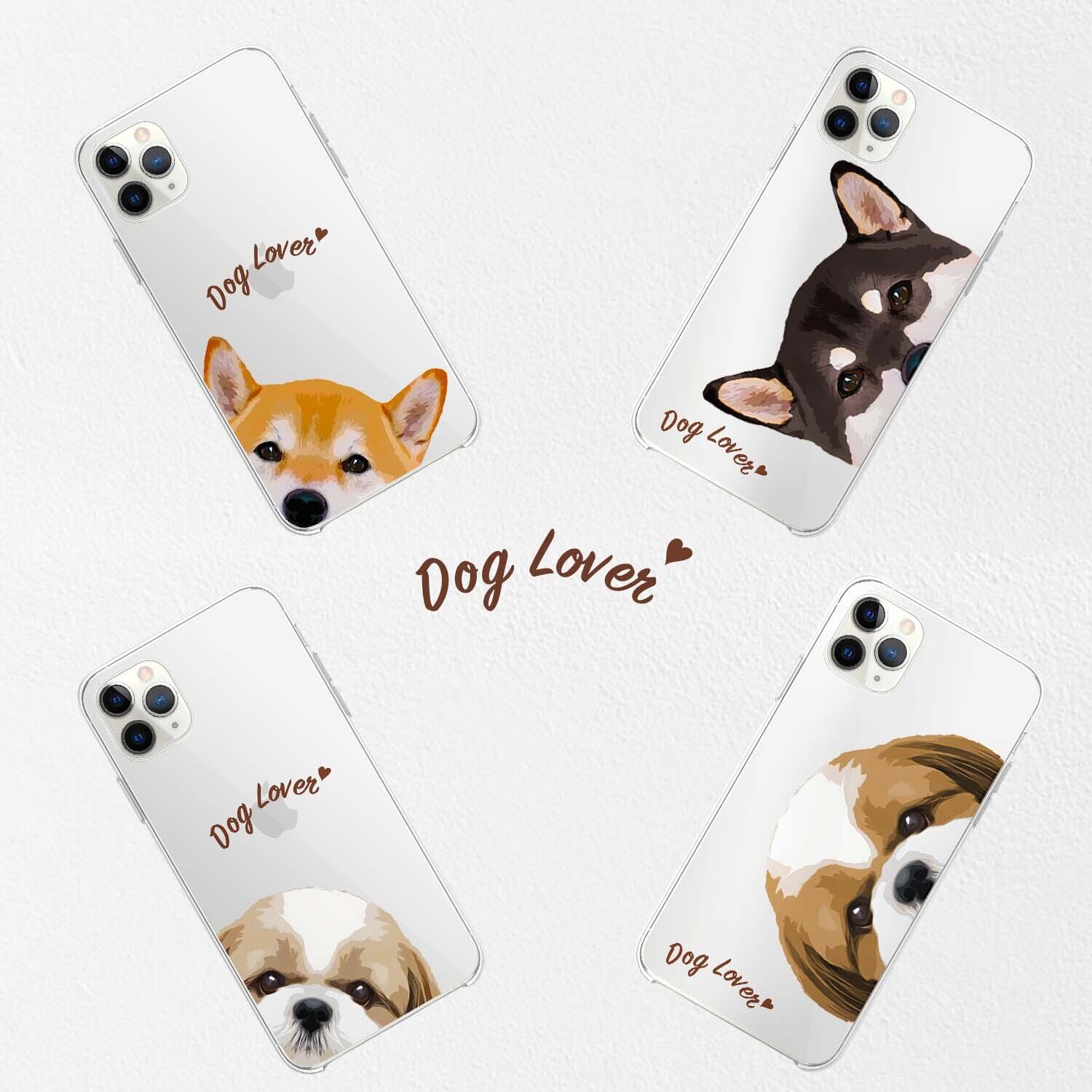 チワワ 毛色6色左下デザイン】スマホケース クリアソフトケース うちの