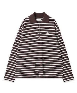 【LAST1】BORDER KANOKO POLO L/S(BROWN)