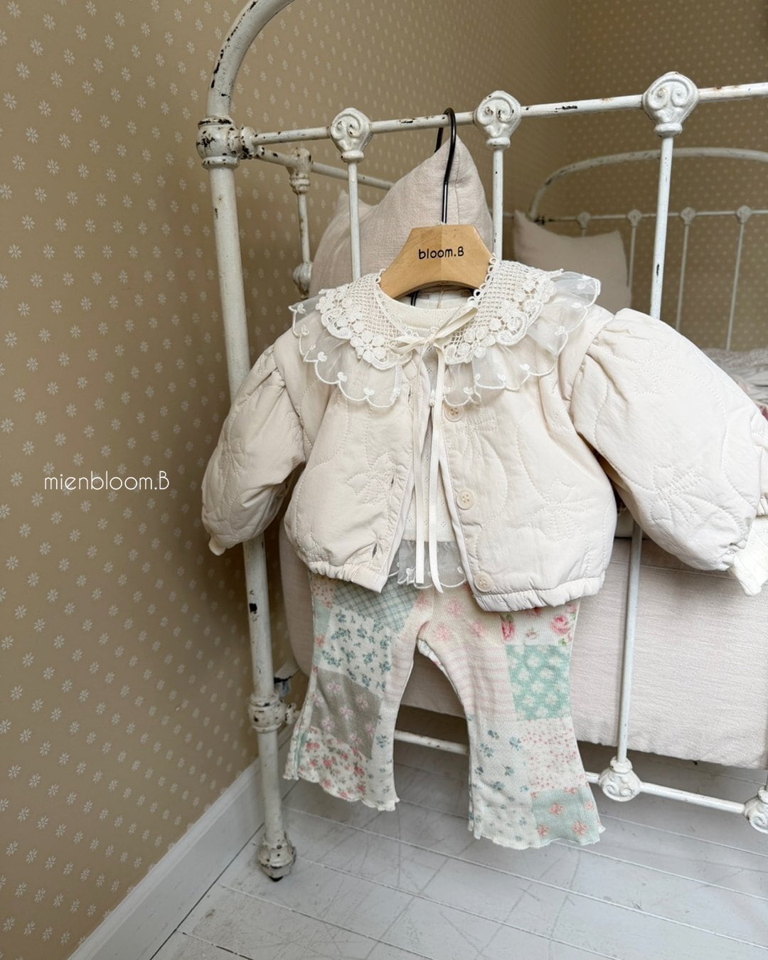 送料無料【予約】/ kids リボン刺繍ジャケット / mienbloom