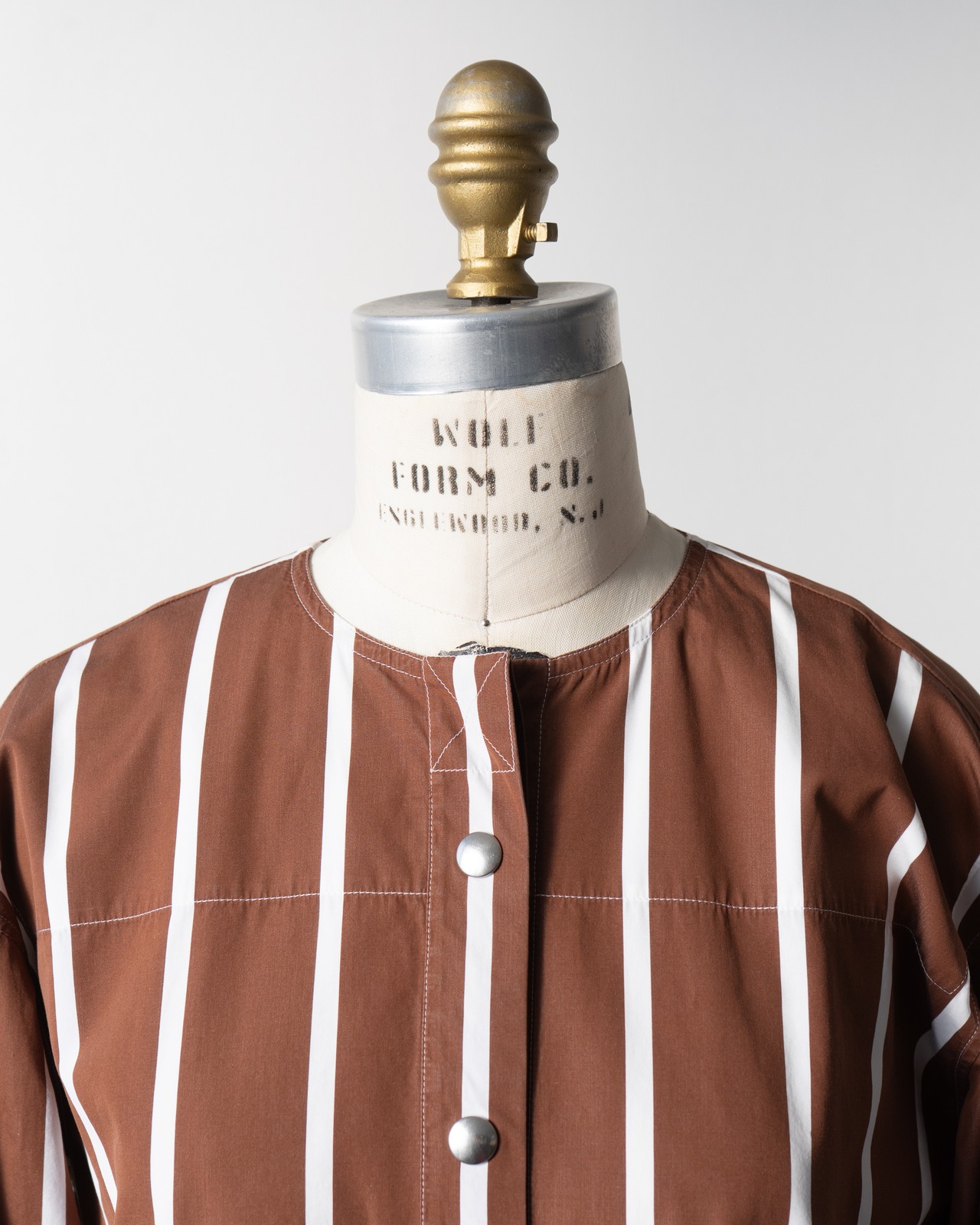 〈CÉLINE by phoebe philo〉Collarless stripe shirt