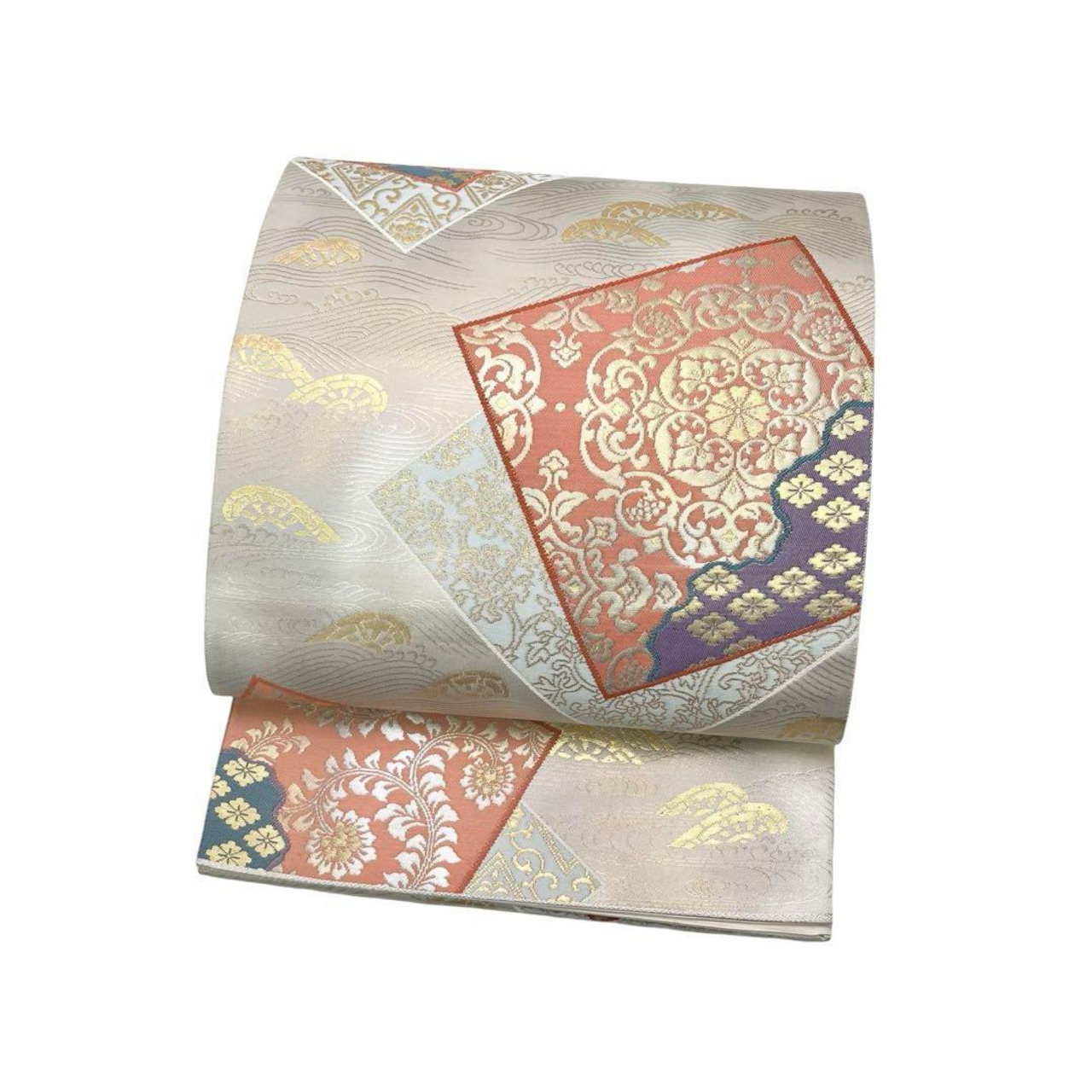 フォーマル 岡野武一郎 気安く 袋帯 美しい華模様 