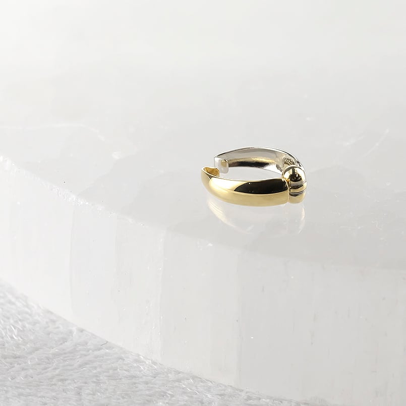 ピアリング 正規品 18金 プラチナ 片耳 フープ イヤリング 小さめ