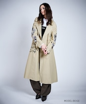 パッチ&ペイントロングトレンチコート (BEIGE) CQ-47041