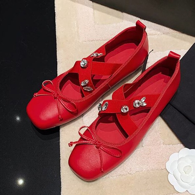 【34-42】Cross belt ballet shoes　B4255