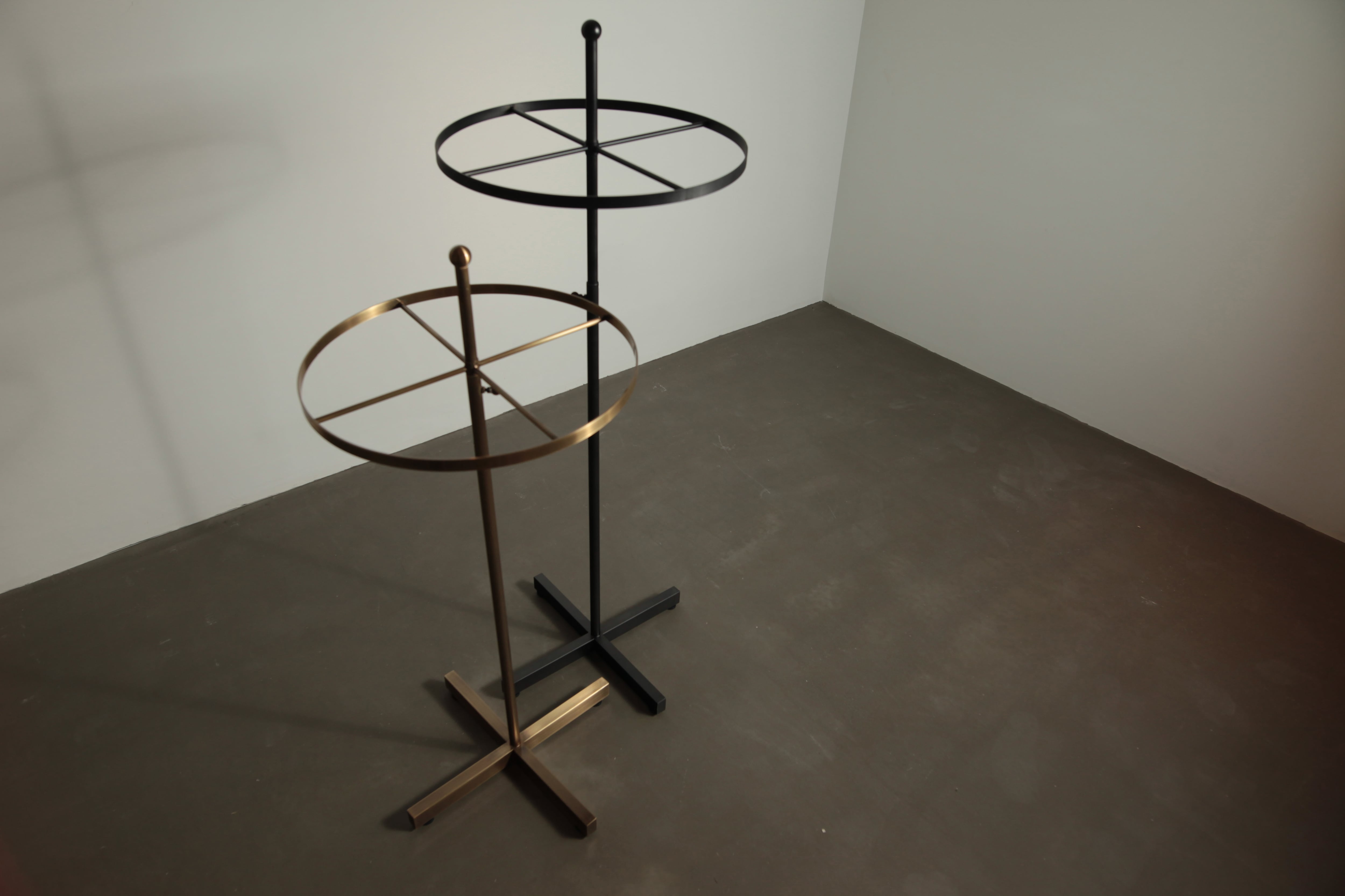 ◇ノッテ◇(notte) 円形ハンガーラック黒皮風 | limone order- furniture