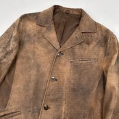 激渋◆ウインドアーマー Wind Armor 羊革 ラムレザー ジャケット コート Mサイズ /茶色/ブラウン系/フライト/メンズ