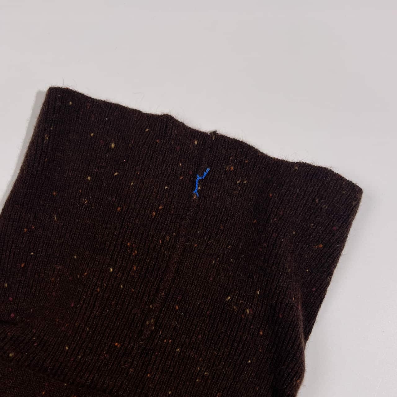 アンゴラ混 Mademoiselle NON NON マドモアゼルノンノン タートルネック ネップ ニット セーター L/ブラウン系 レディース