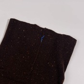 アンゴラ混 Mademoiselle NON NON マドモアゼルノンノン タートルネック ネップ ニット セーター L/ブラウン系 レディース