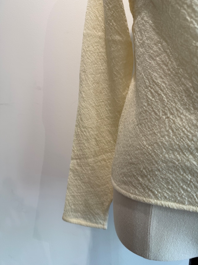 ERiKOKATORi/EK13-3-1 wool sheer high neck top Ivory