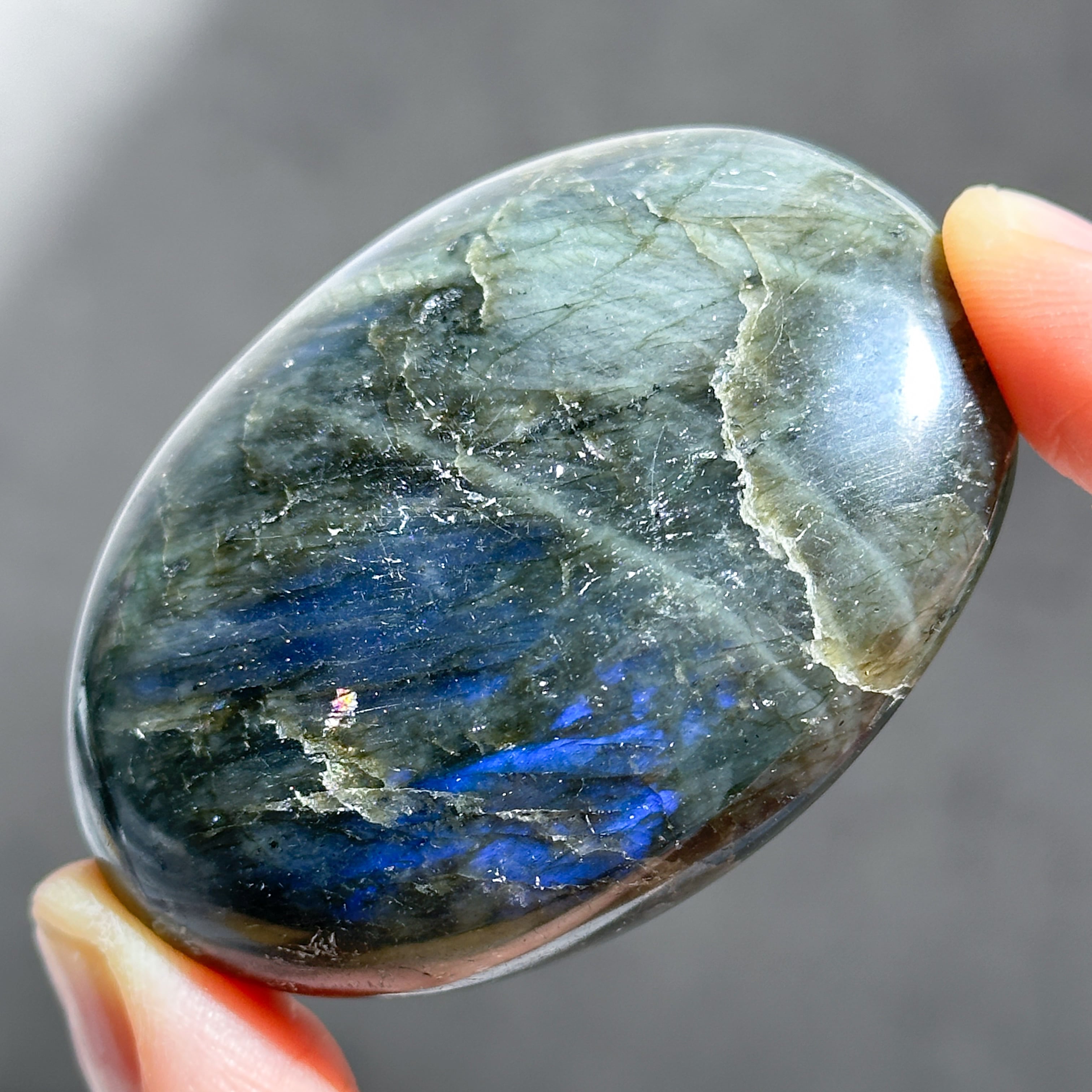 ラブラドライト パームストーン52◇ Labradorite palm stone ◇天然石