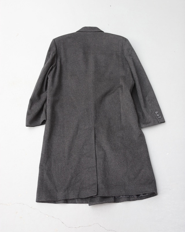 dark gray double breasted coat