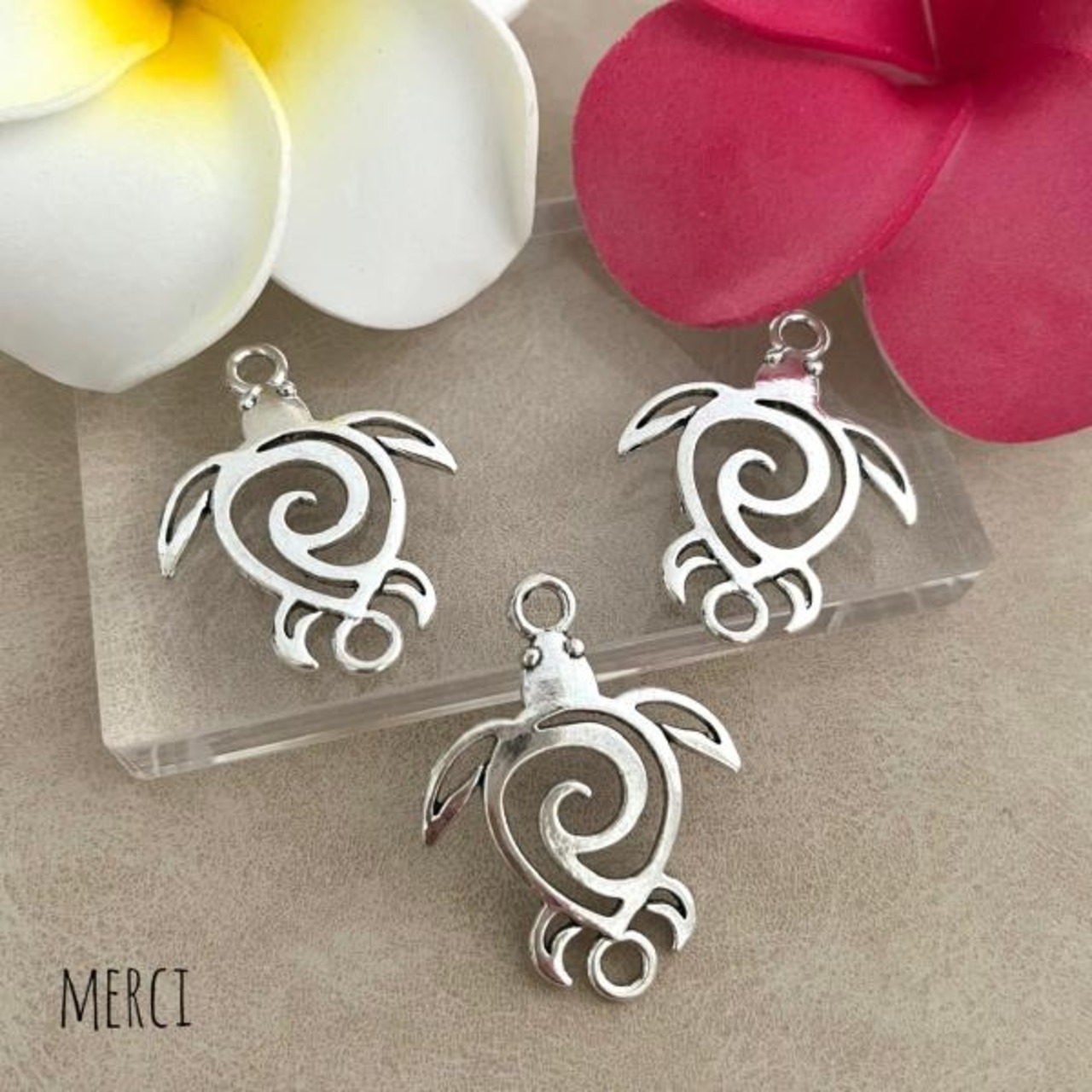 ホヌウェーブ上下カンコネクター /チャーム/ブレスレット/ハワイアン/海亀/