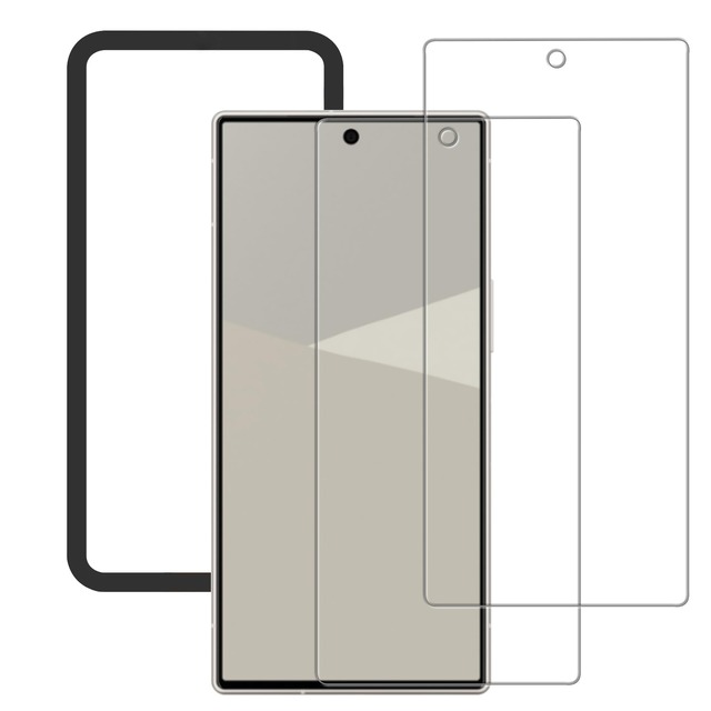 AQUOS R10 SH-51F / R9 用 ガラスフィルム ガイド枠付き 2枚セット SMPURF