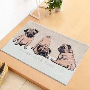floor mat -cute pugs-　　mat-17