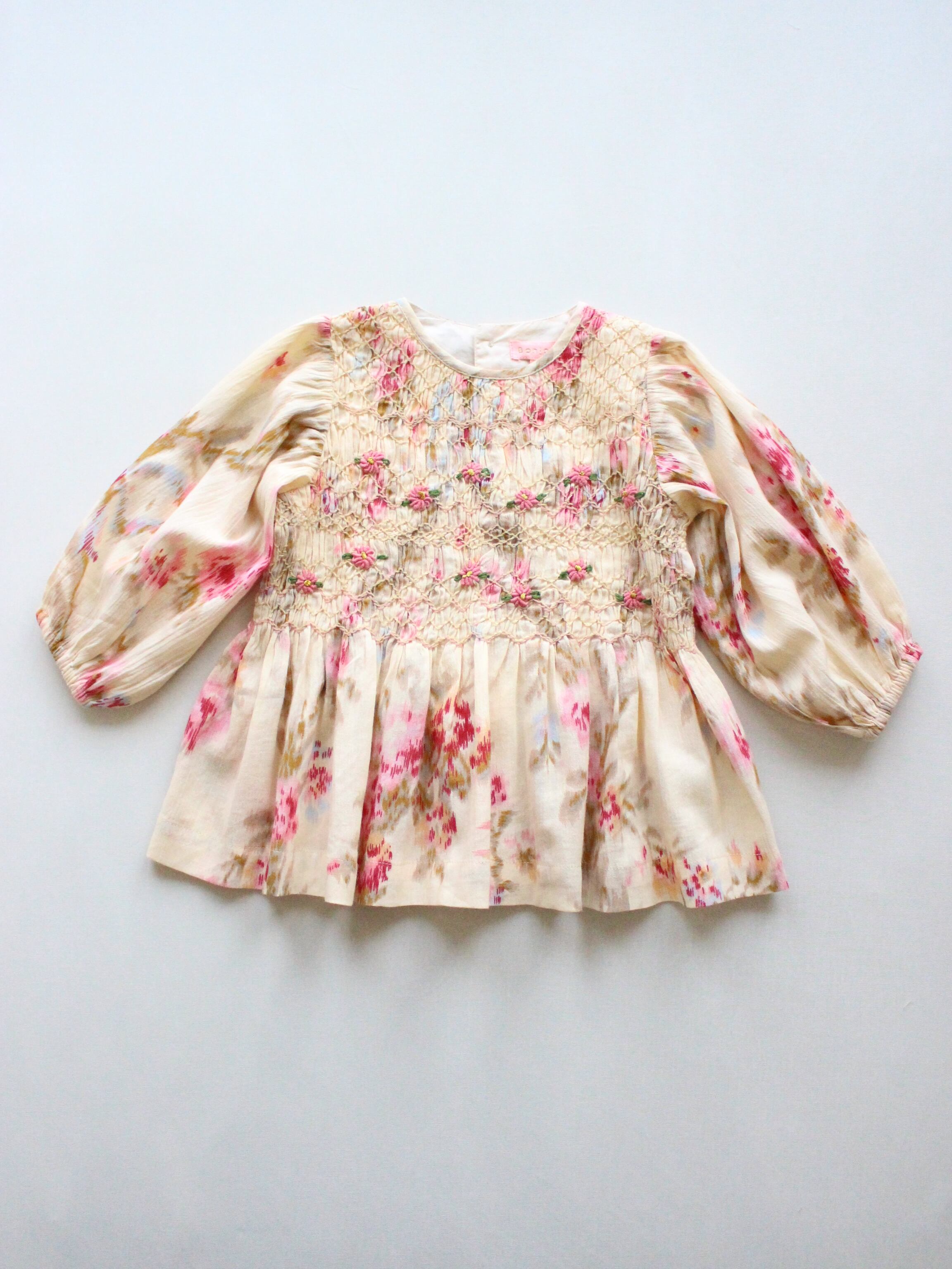 BONJOUR DIARY Blouse smocks long sleeves Antoinette Print crepe 8  