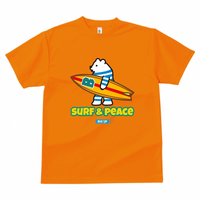 ヒグマくんSURF & PEACEサーフボード DRYTシャツ オレンジ