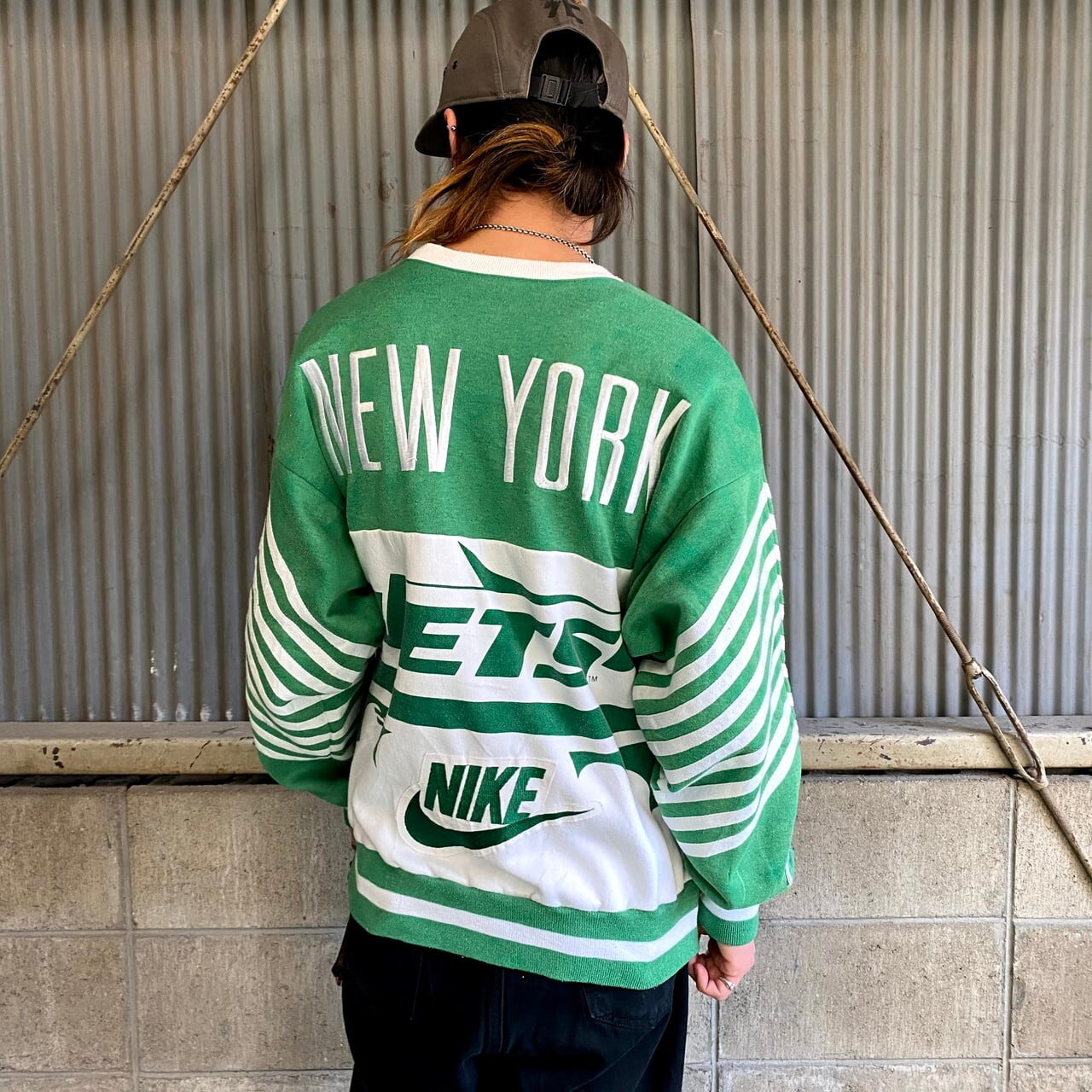 激レア 80年代 銀タグ NIKE ナイキ NFL チーム系 総柄デザイン 