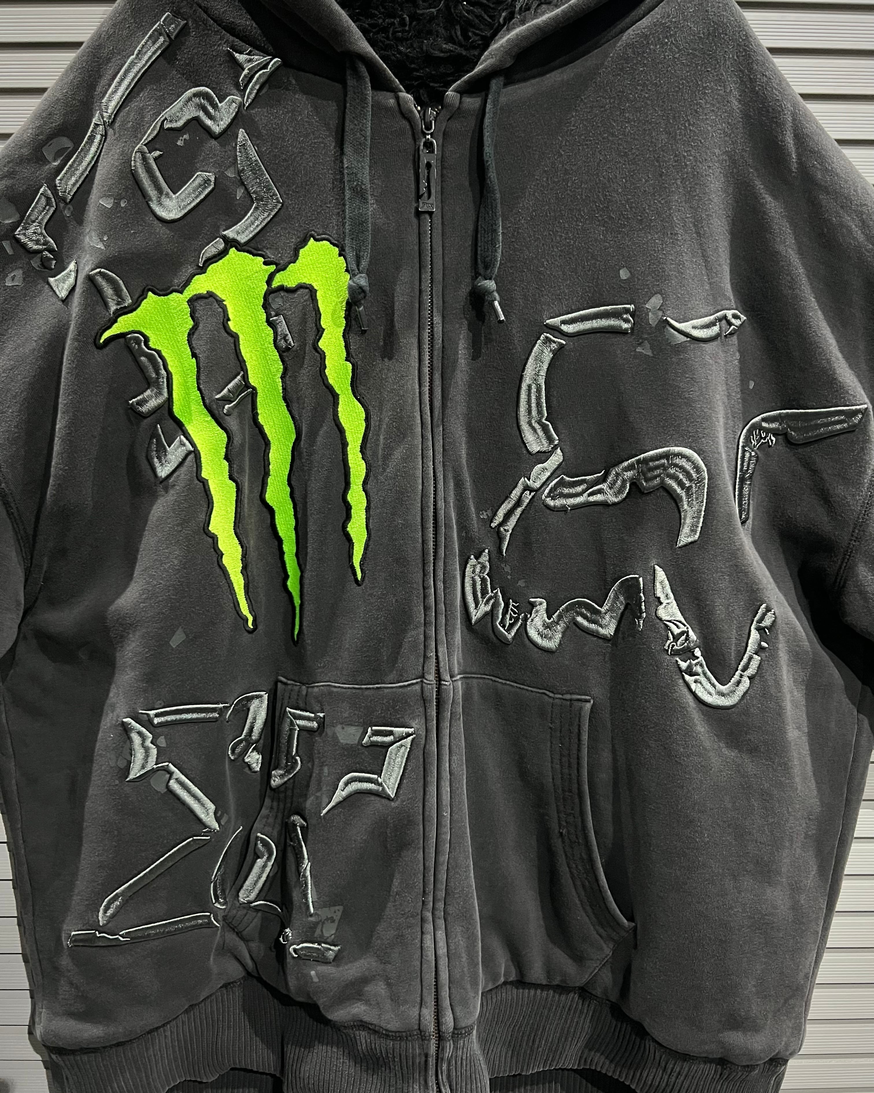 X VINTAGE】“FOX RACING”“MONSTER ENERGY” Logo Design Loose Zip Up