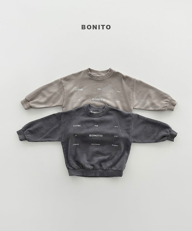 【取寄】bonito｜fog pigment mtm｜フォグピグメントスウェット｜12M-JM｜kids&jr｜26 autumn