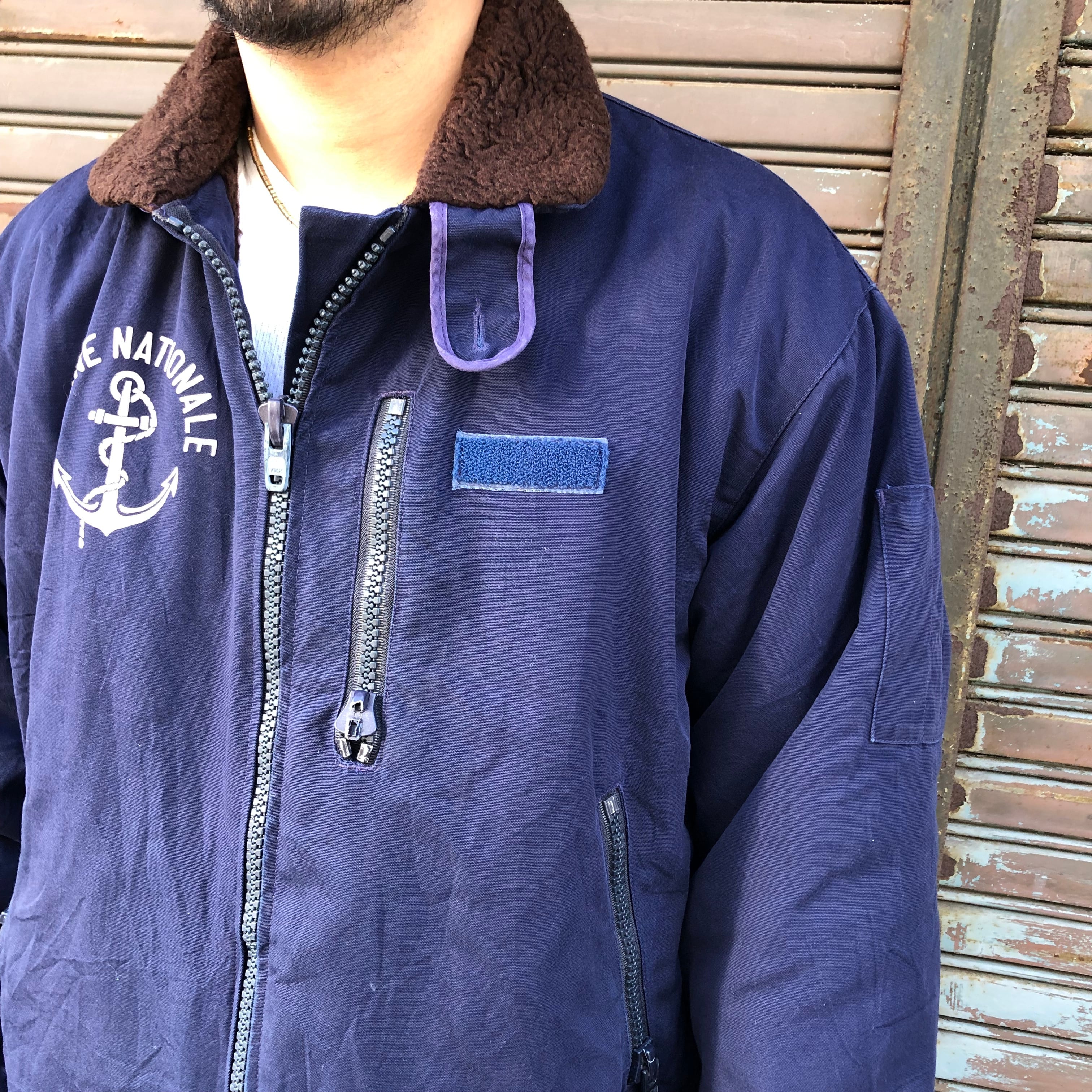 90s フランス海軍 デッキジャケット ステンシル入り ユーロミリタリー