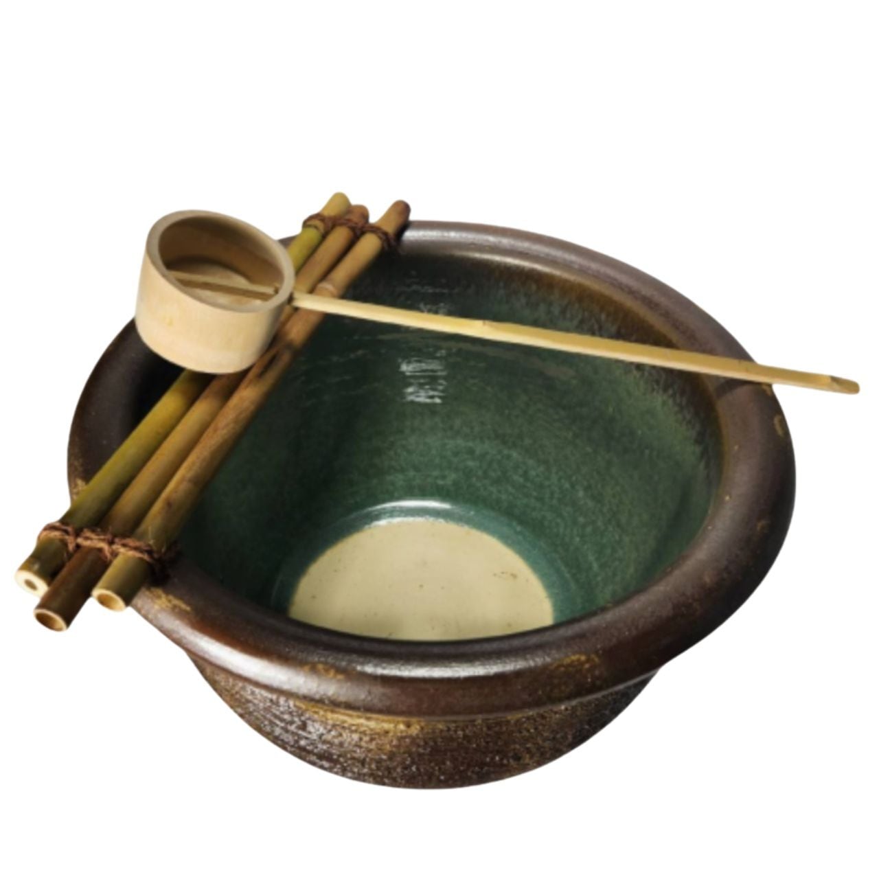 窯肌櫛目水鉢 15号／睡蓮鉢（信楽焼き・陶器・水鉢・めだか鉢・メダカ