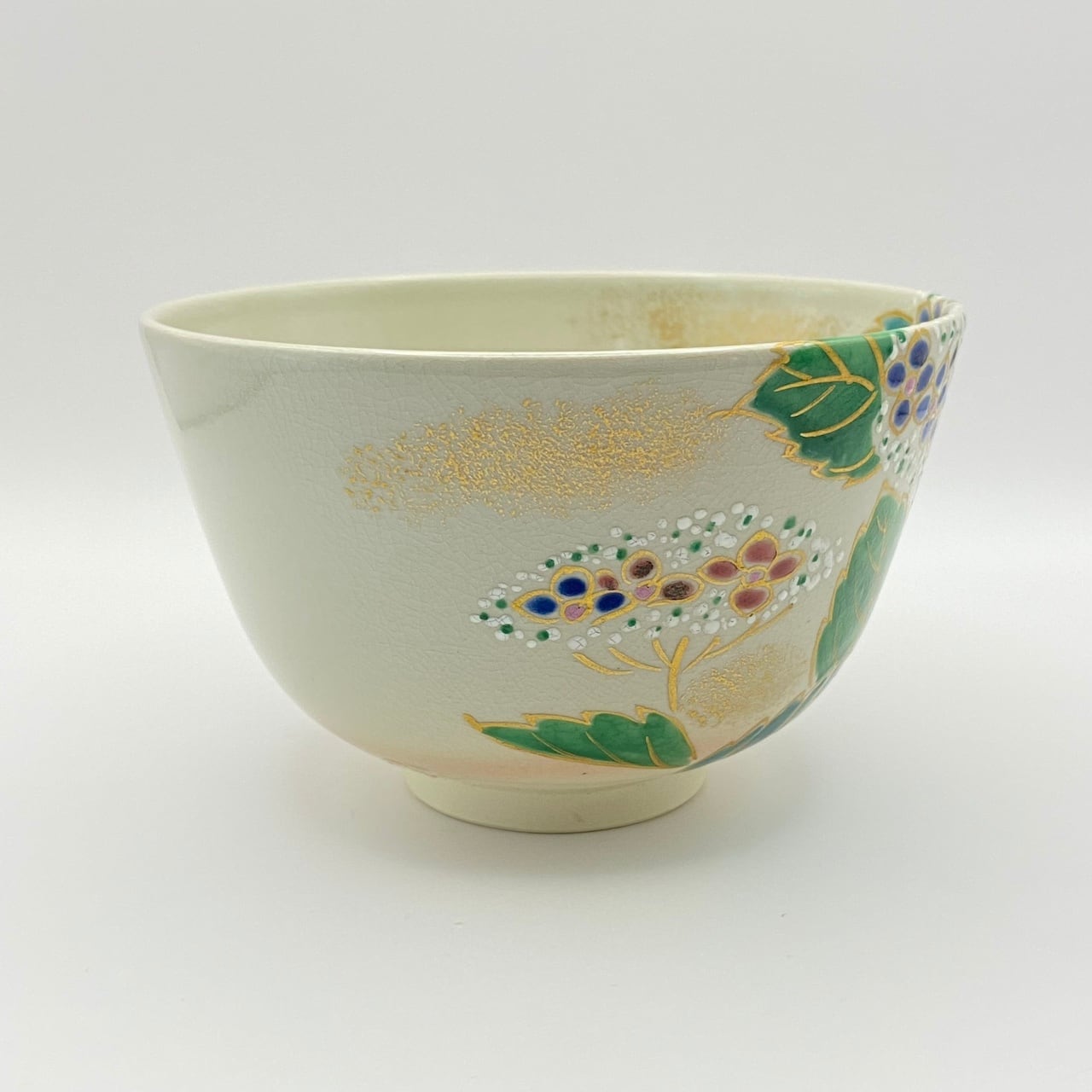 抹茶茶碗、共箱入、仁清立ち雛、加藤松香作、1番 茶道具 抹茶茶碗 仁清写し 枝垂桜 内黒 加藤松香作 仁清写 仁清 茶道
