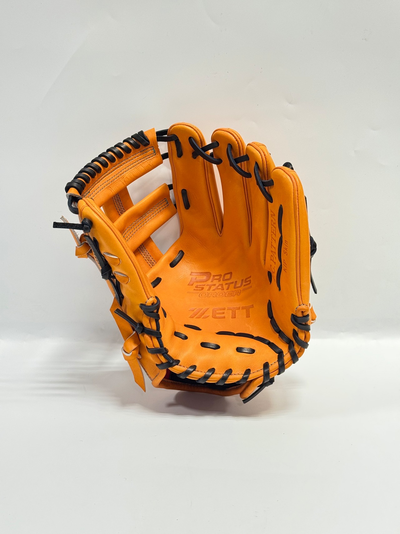 ZETT PROSTATUSｰゼットプロステイタス　michii  supreme order 硬式グローブ　ゼットミチイオリジナルグラブ　右投げ用　316型　（泉口友汰選手モデル）　オレンジ×ブラック　90・画像7