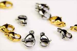 【K142】SUS304 カニカン　ゴールド色　10個