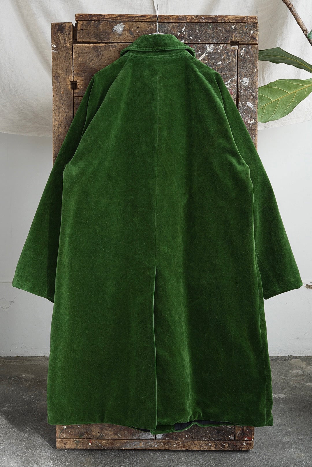 CHEZ VIDALENC - COAT BOBI VELVET (MOSS GREEN) | Brownie CHEZ VIDALENC - COAT BOBI VELVET (MOSS GREEN) | Brownie