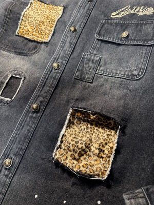 Veiled Leopard Denim Shirt