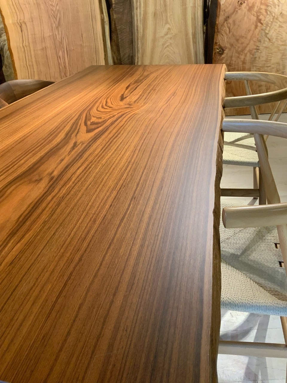 Premium】チーク_2000×840-880×40_横浜元町店_テーブル天板/一枚板