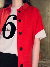 MME115BEB フロッキープリントTシャツ