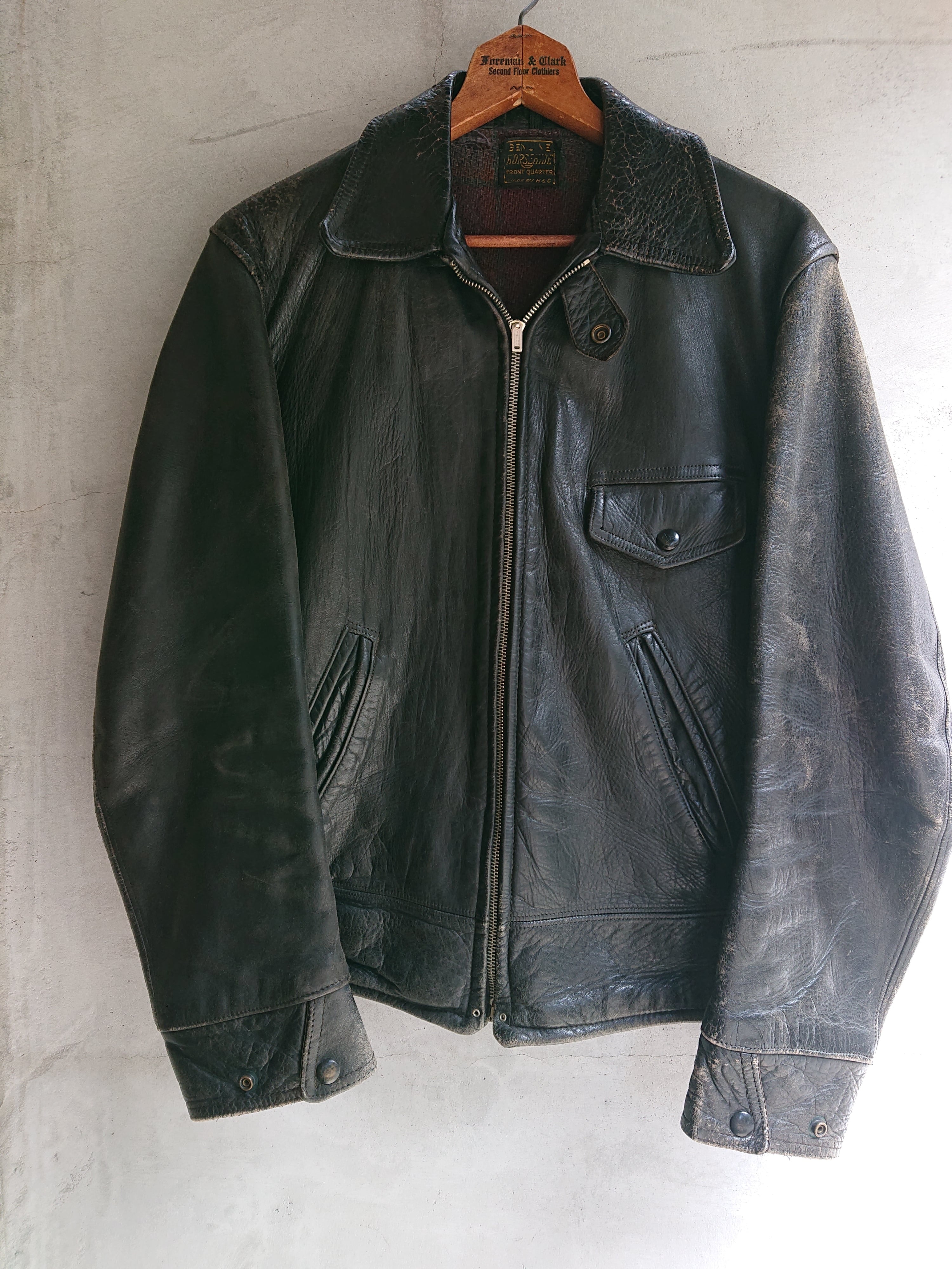 1930s HORSE HIDE LEATHER SPORTS JACKET
