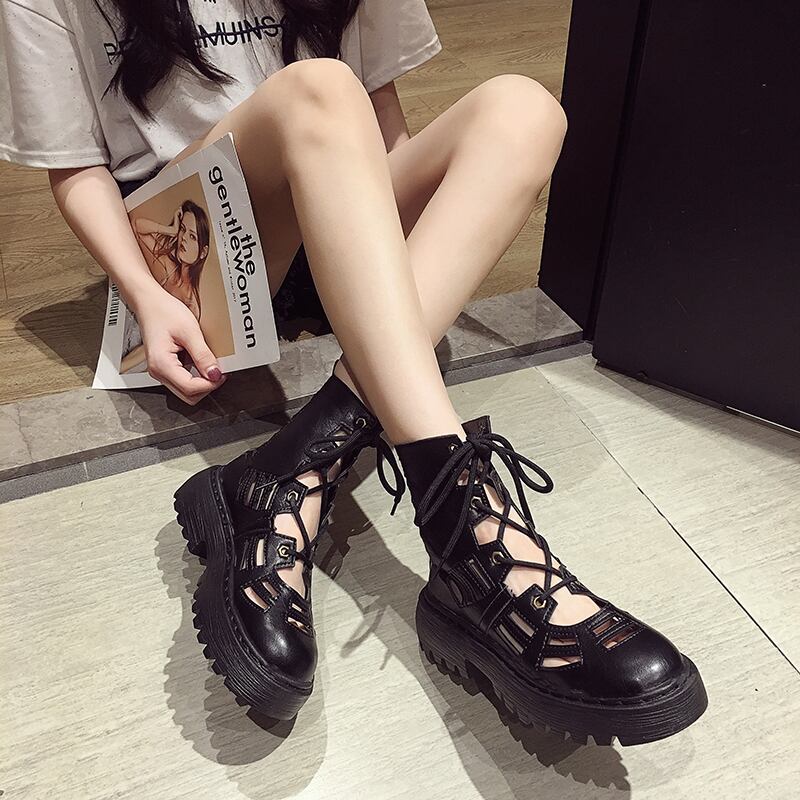 ブーツサマー薄手ショートブラックレッドカジュアル 靴 シューズ 夏物 フェイクシューズ79686674580