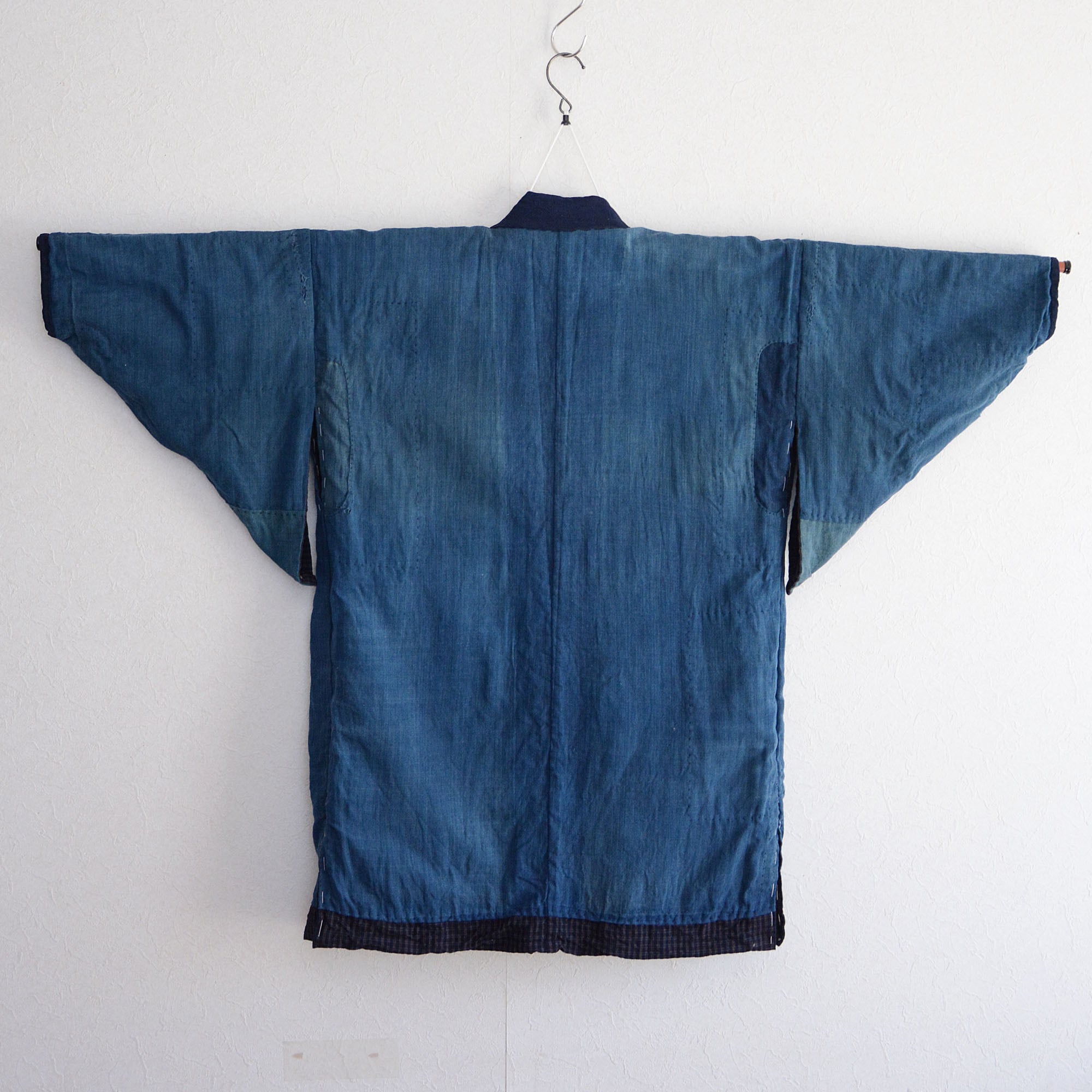 VINTAGE/BORO/襤褸 木綿 格子 着物 古布 VINTAGE/BORO/襤褸 木綿 格子 着物 古布